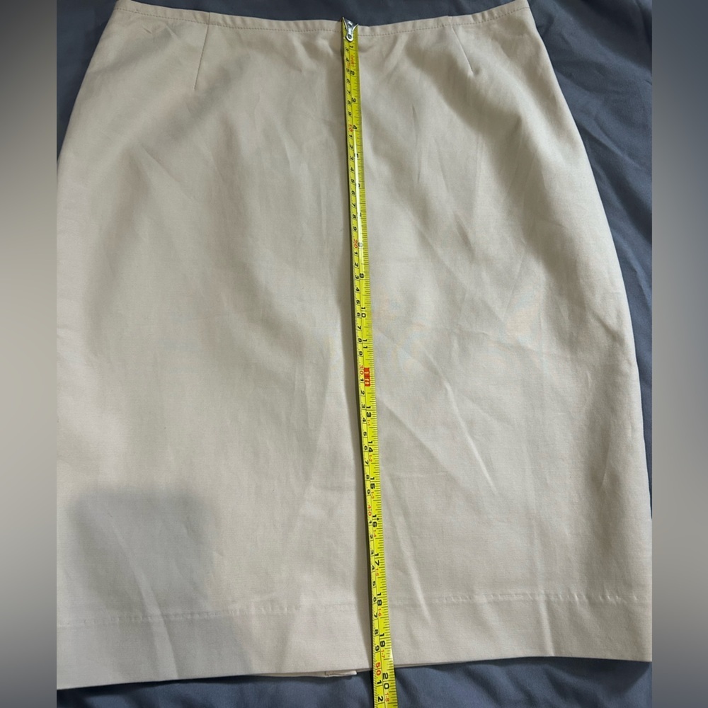 Lafayette 148 Cotton Tan Pencil Skirt Size 2 Petite Chic Classic Professional - Picture 14 of 14